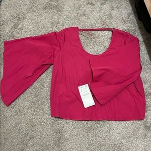 Zara Bow Back Top - Hot Pink/Fuchsia - Size Large - New with Tags